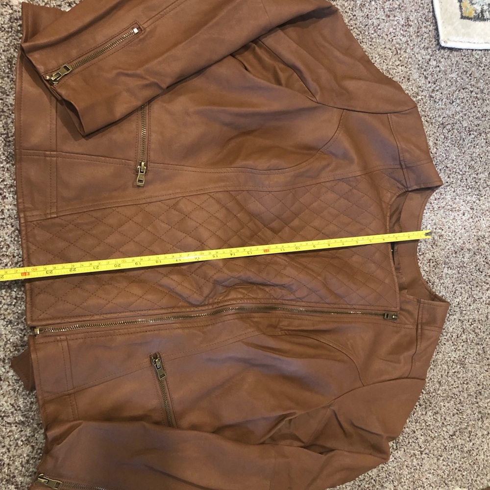 Lane Bryant Tan Faux Leather Jacket Size 18-20